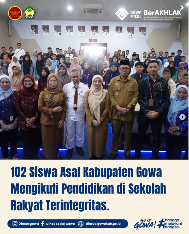 102 Siswa Asal Kabupaten Gowa Mengikuti Pendidikan di Sekolah Rakyat Terintegritas