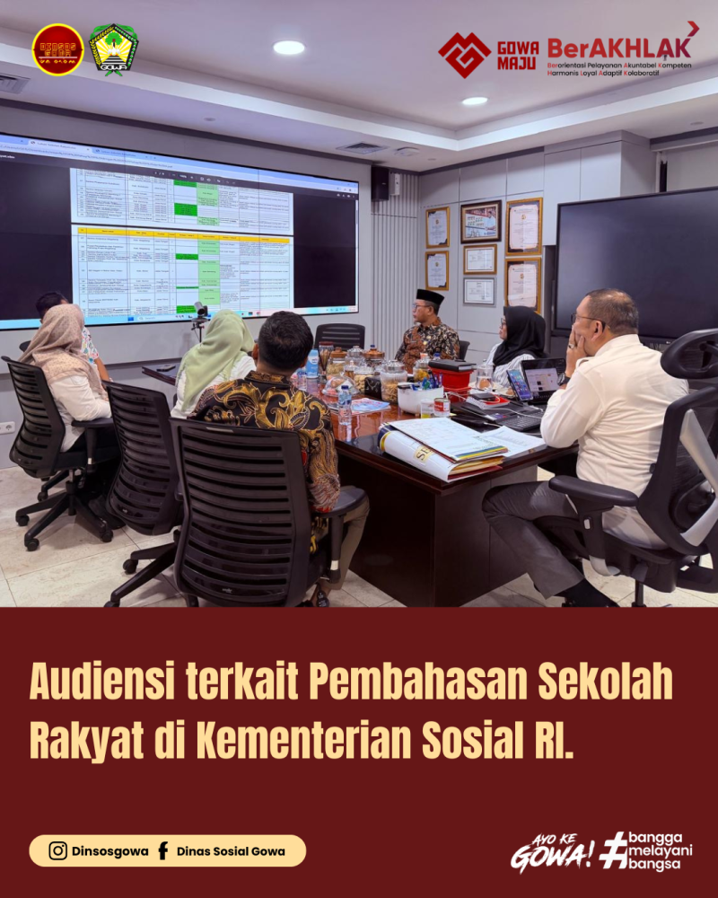 Audiensi terkait Pembahasan Sekolah Rakyat di Kementerian Sosial Republik Indonesia.