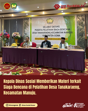 Kepala Dinas Sosial Memberikan Materi terkait Siaga Bencana di Pelatihan Desa Tanakaraeng